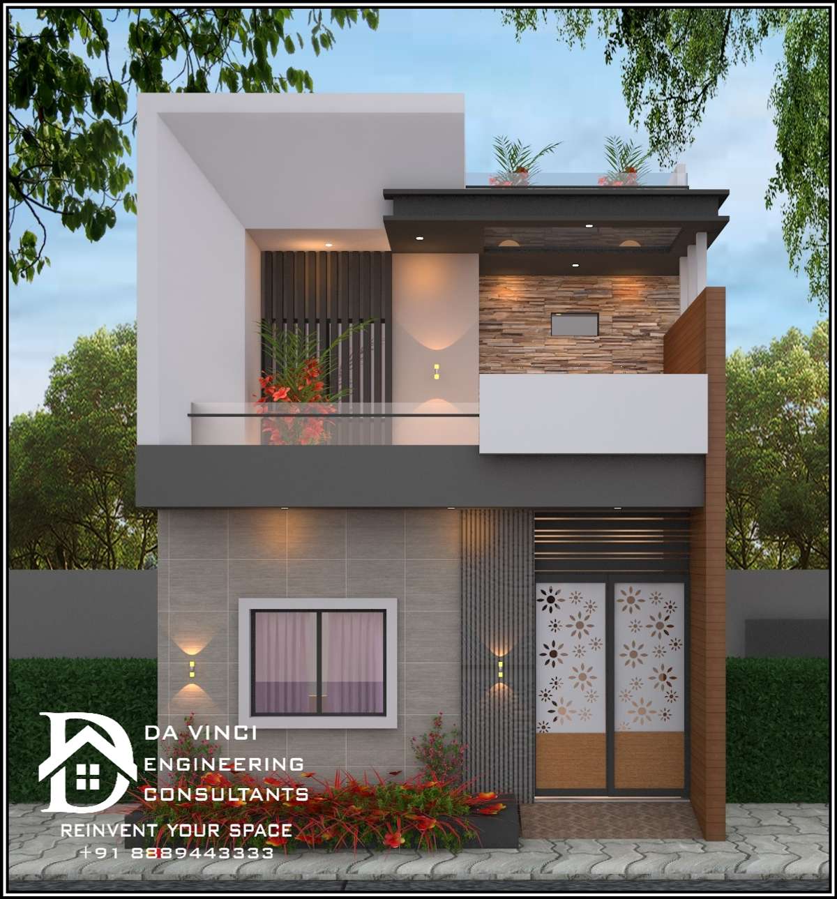 Exterior, Lighting Designs by 3D & CAD Da Vinci House ELEVATION ...