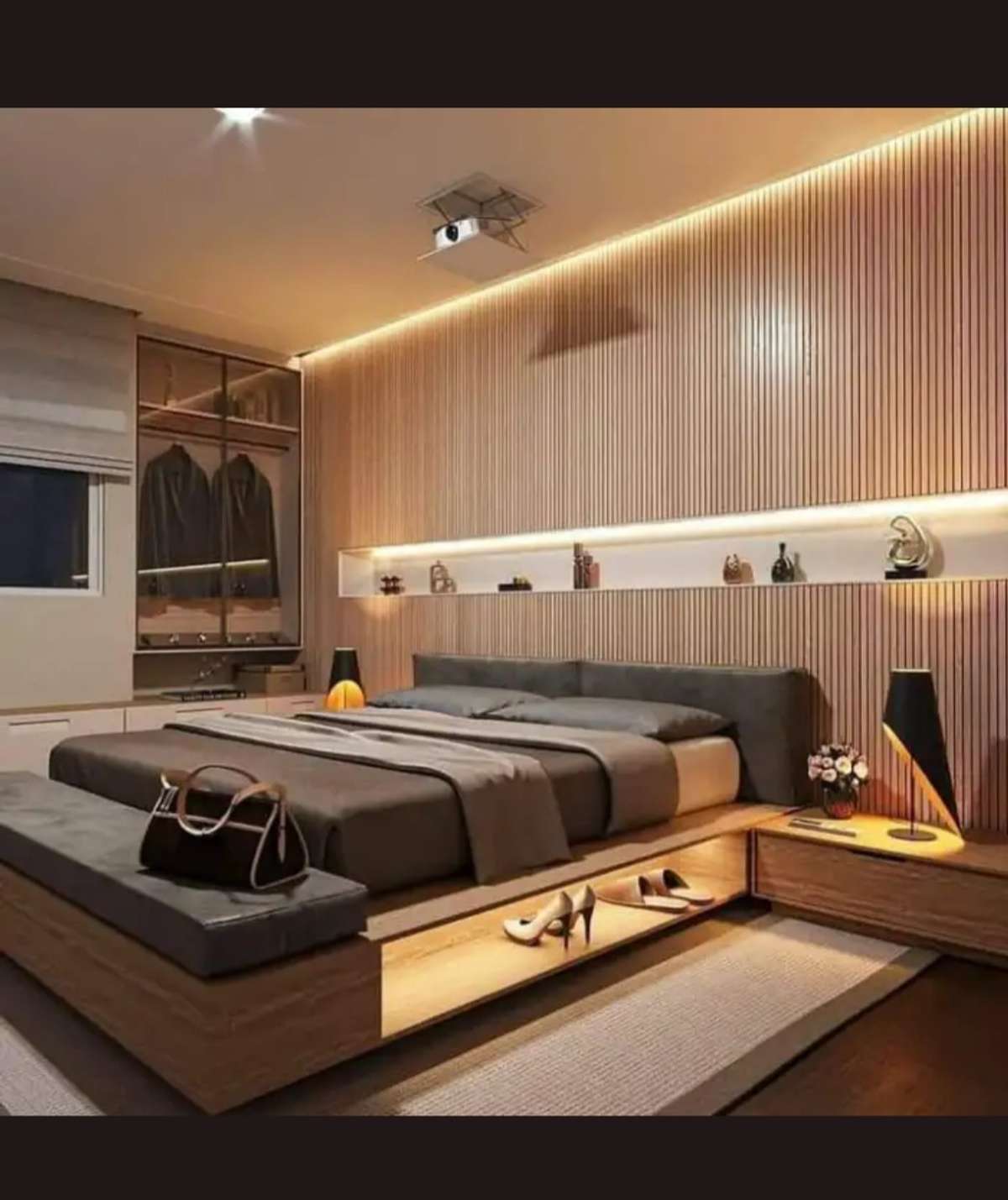 Bedroom, Furniture, Lighting, Storage, Wall, Ceiling Designs by Carpenter Indothai aniz, Palakkad | Kolo
