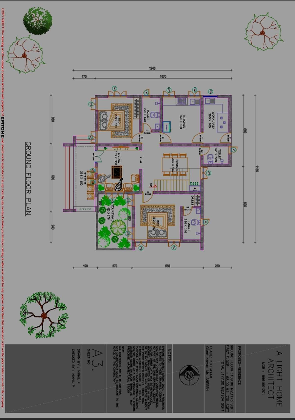Designs by 3D & CAD A Light Home Architect, Kozhikode | Kolo