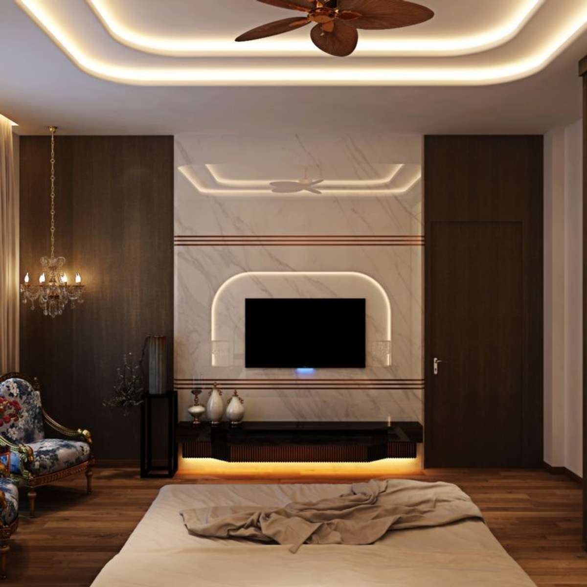 Furniture, Ceiling, Bedroom, Lighting, Storage Designs by Interior Designer paridhi rai, Jaipur | Kolo