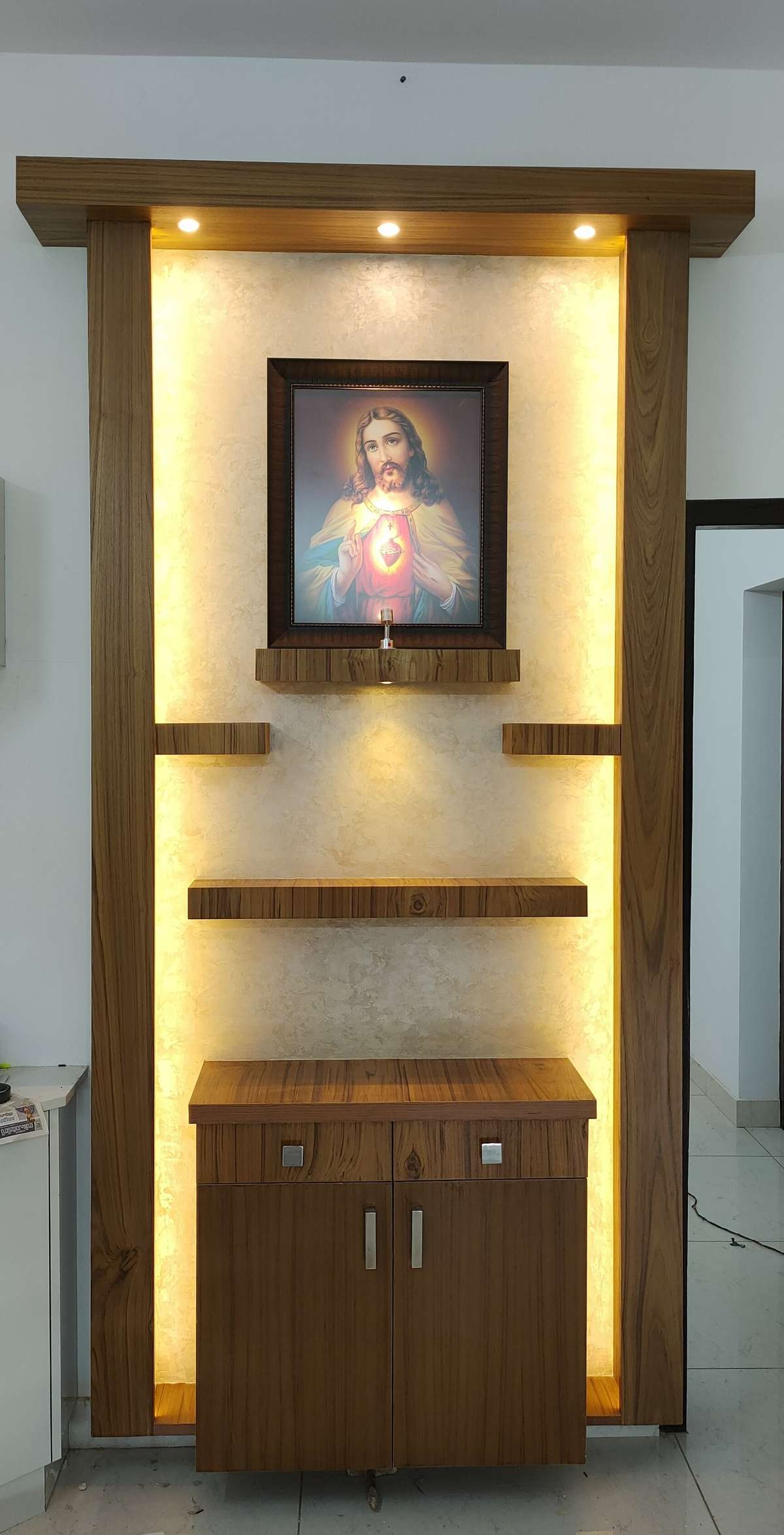Prayer Room, Storage Designs by Service Provider wallofart Naveen, Ernakulam | Kolo