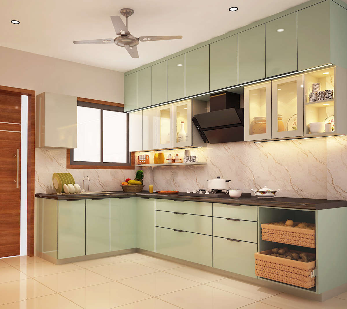 Kitchen, Lighting, Storage Designs by 3D & CAD Surii Dhaker, Bhopal | Kolo
