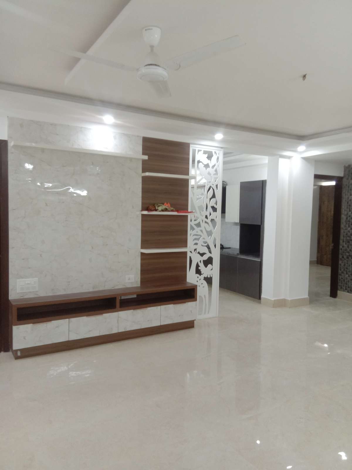 Ceiling, Lighting, Living, Storage, Flooring Designs by Interior Designer YK Interior Designer, Delhi | Kolo