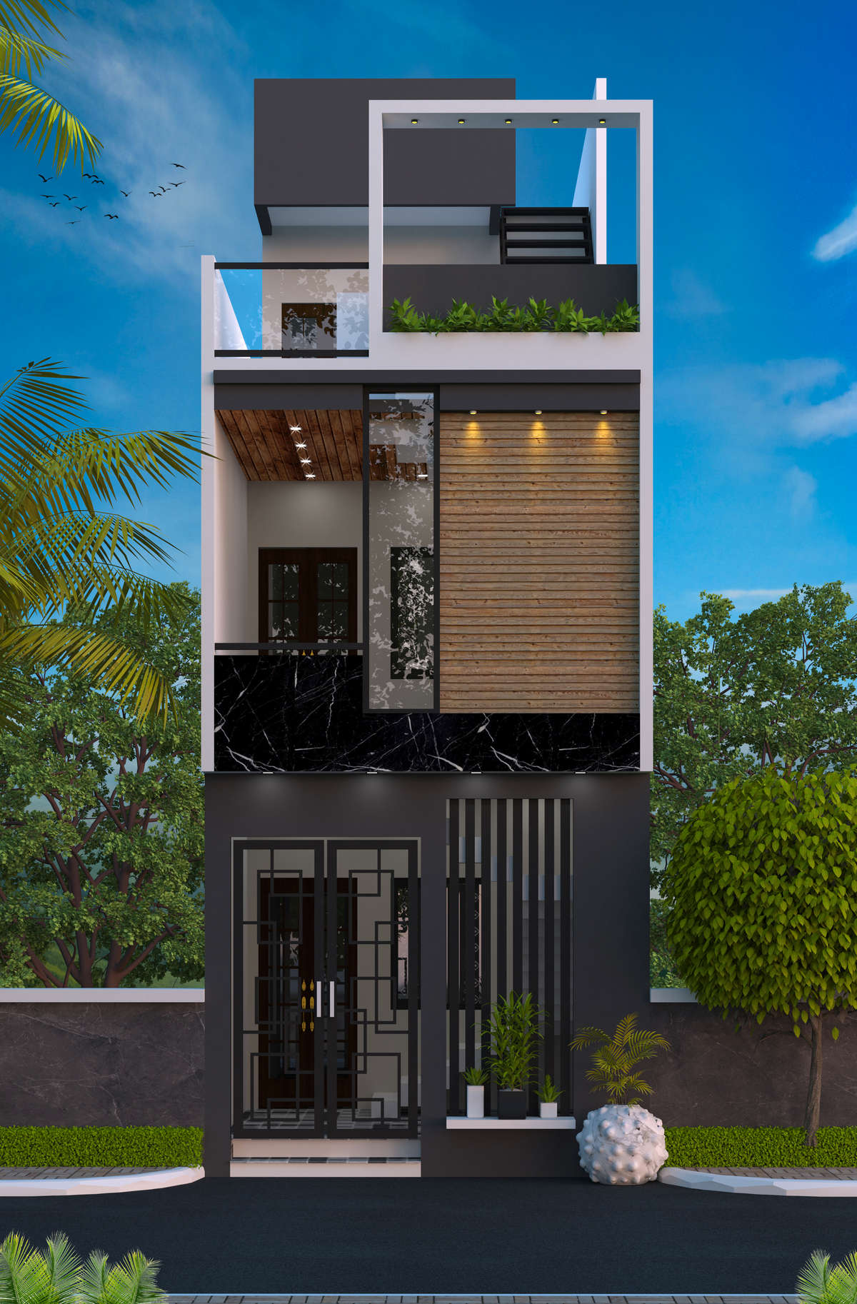 Exterior, Lighting Designs by Civil Engineer Shubham Shitut, Indore | Kolo