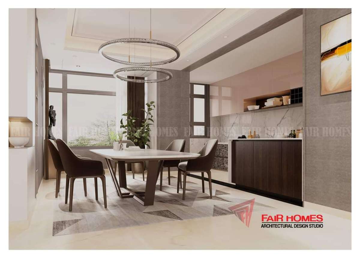 Dining, Furniture, Table, Storage, Ceiling Designs by Interior Designer Fairhomes Architects   Interiors, Ernakulam | Kolo