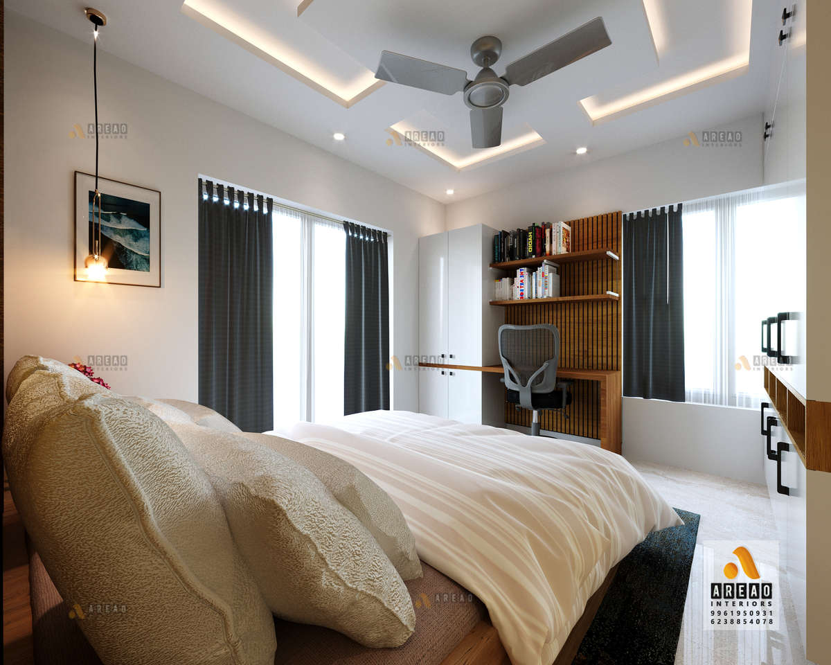 Ceiling, Lighting, Furniture, Storage, Bedroom Designs by Interior Designer Vishnu vijayan, Kannur | Kolo
