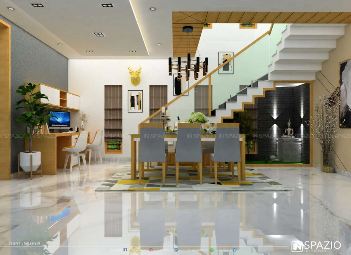 Dining, Furniture, Table, Storage, Staircase Designs by Interior Designer Rahul c, Malappuram | Kolo