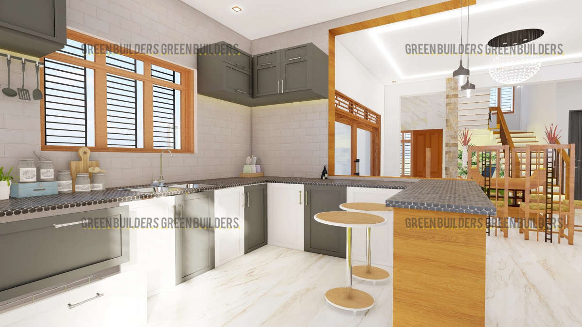 Kitchen, Storage Designs by Architect neena Manuel, Kottayam | Kolo