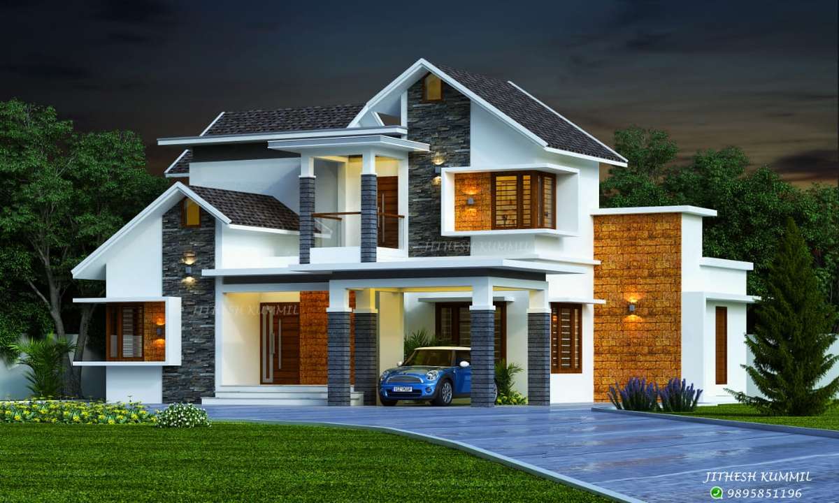 Exterior, Lighting Designs by Architect Jithesh Kummil, Malappuram | Kolo