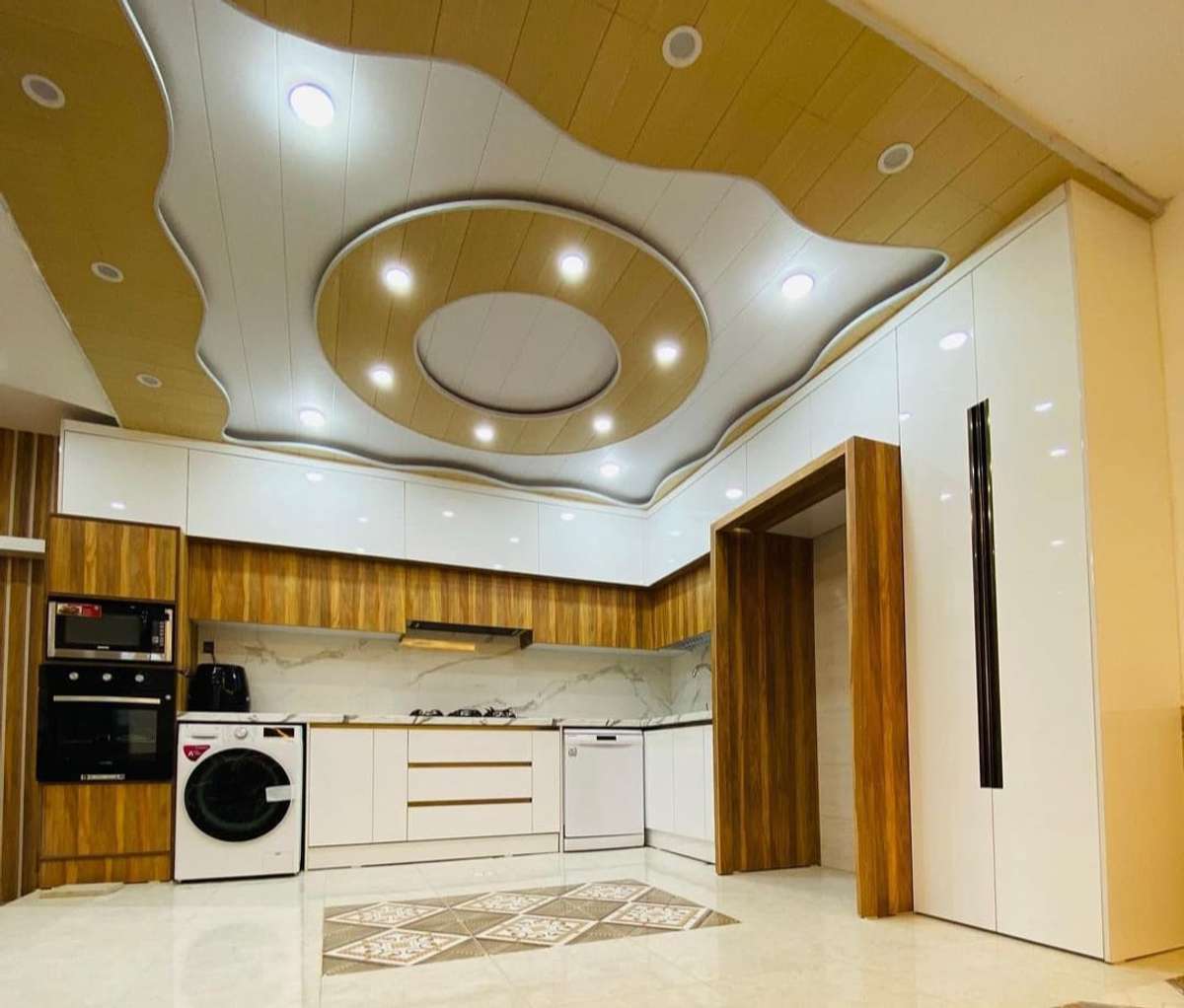 Ceiling, Lighting, Kitchen, Storage Designs by Contractor Sam Chishti Saifi, Delhi | Kolo