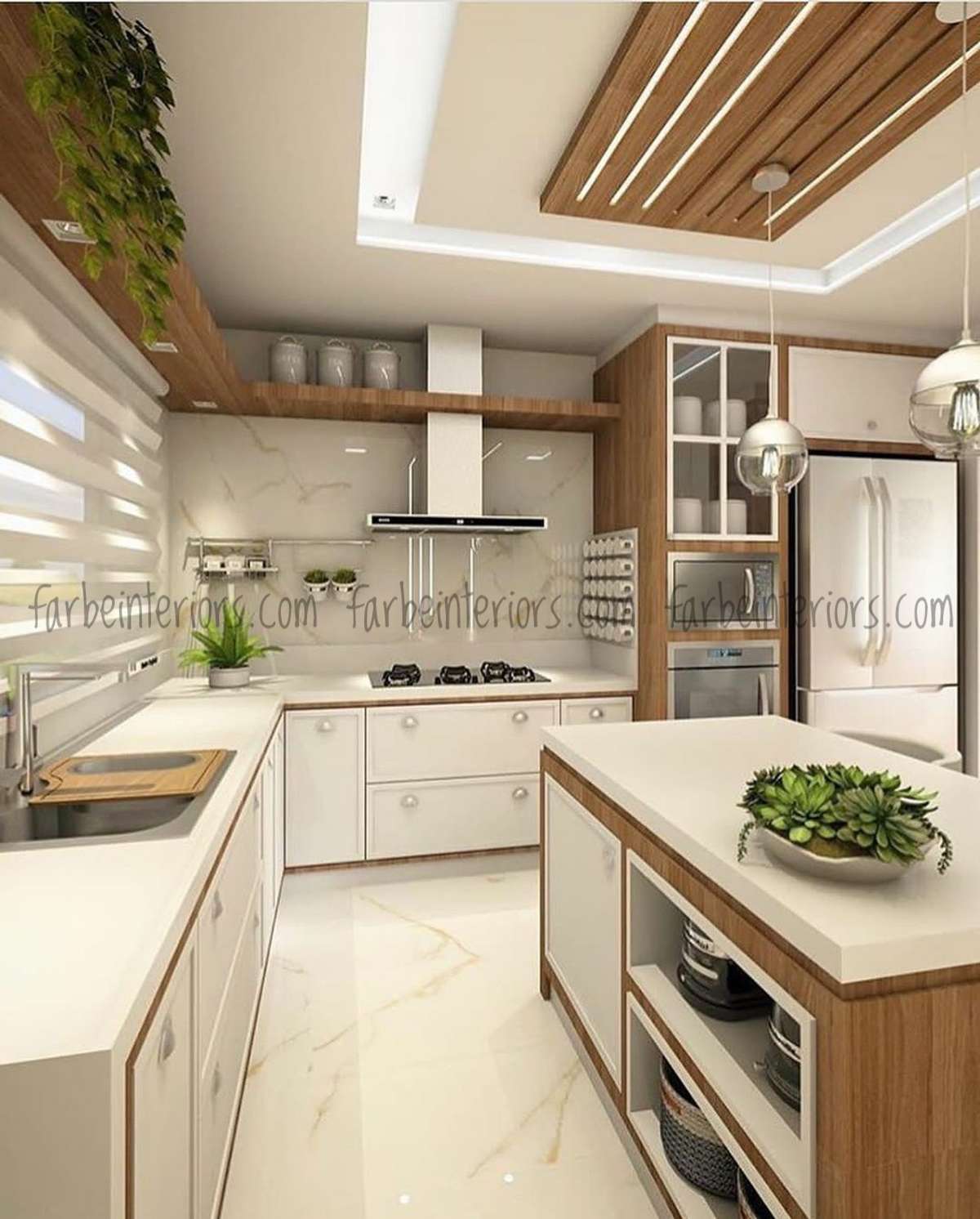 Kitchen, Lighting, Storage Designs by Interior Designer farbe Interiors, Thrissur | Kolo