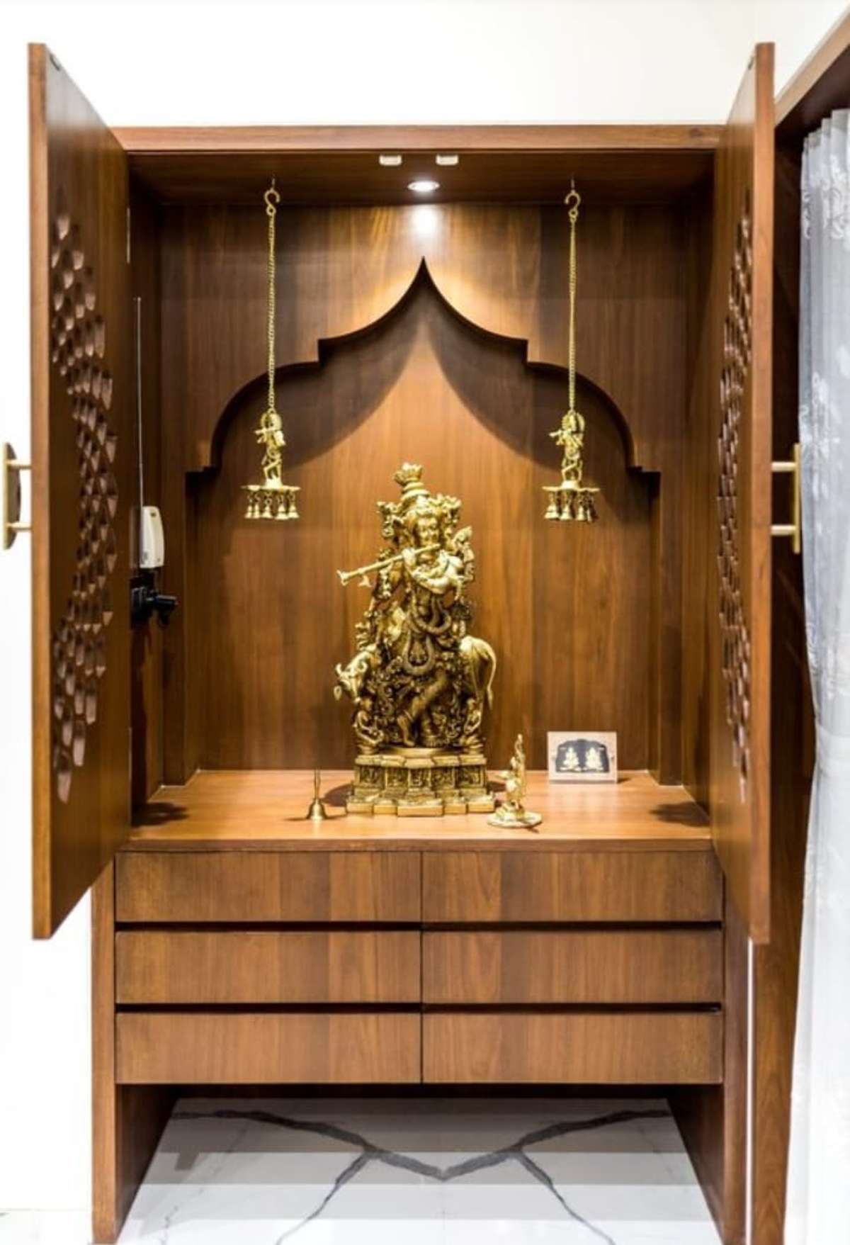Lighting, Prayer Room, Storage Designs by Interior Designer Ardor Decor, Gurugram | Kolo