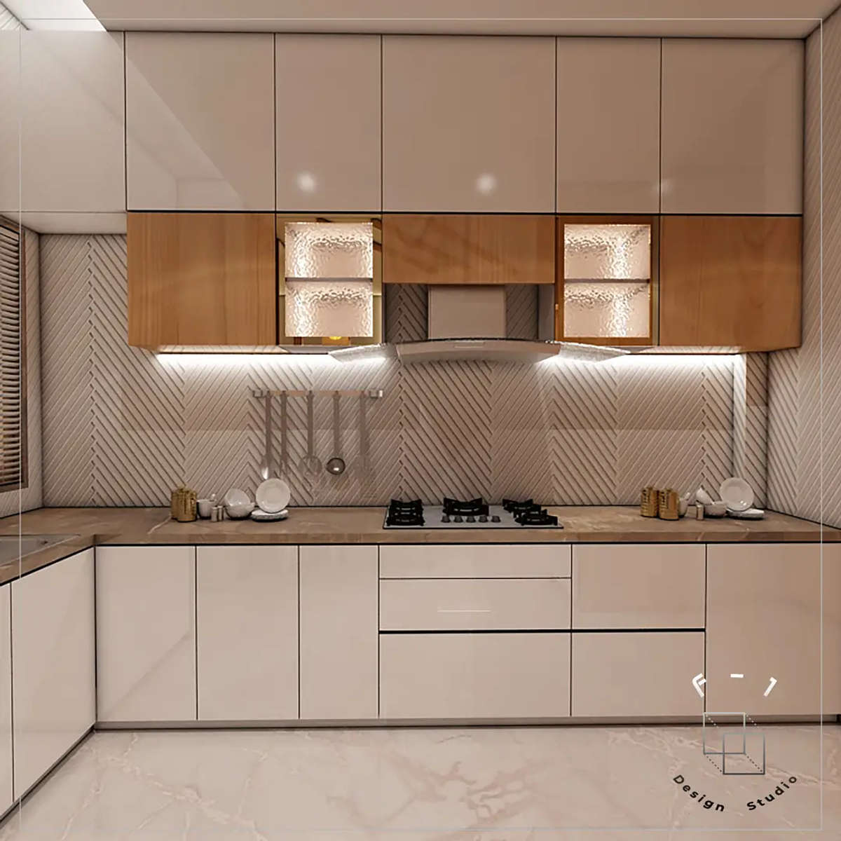 Kitchen, Lighting, Storage Designs by Interior Designer Id Yogi Jangid, Jaipur | Kolo