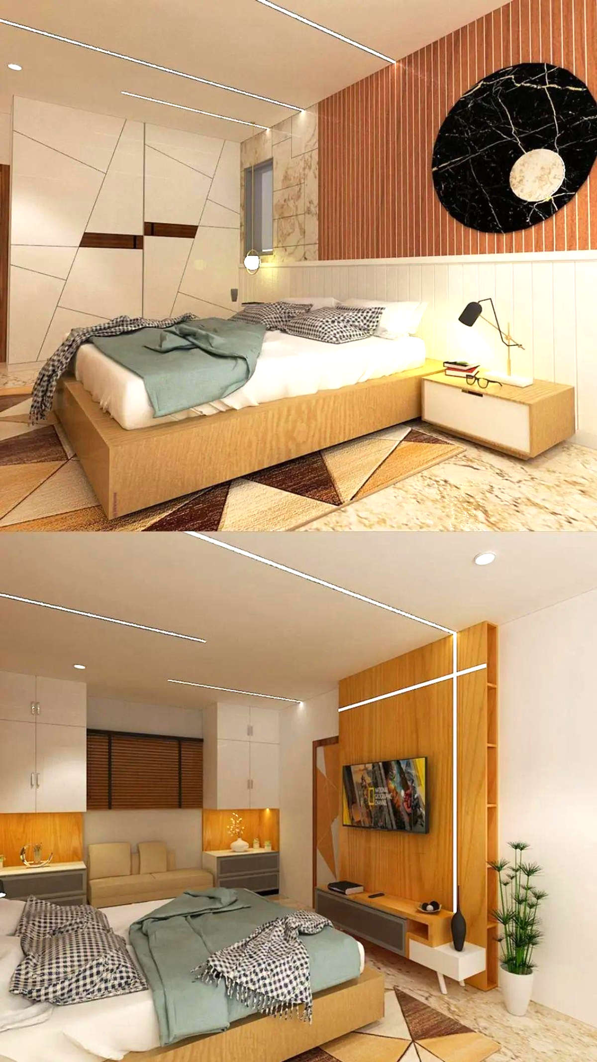 Ceiling, Furniture, Bedroom, Storage, Wall Designs by Interior Designer shazaib akram, Delhi | Kolo