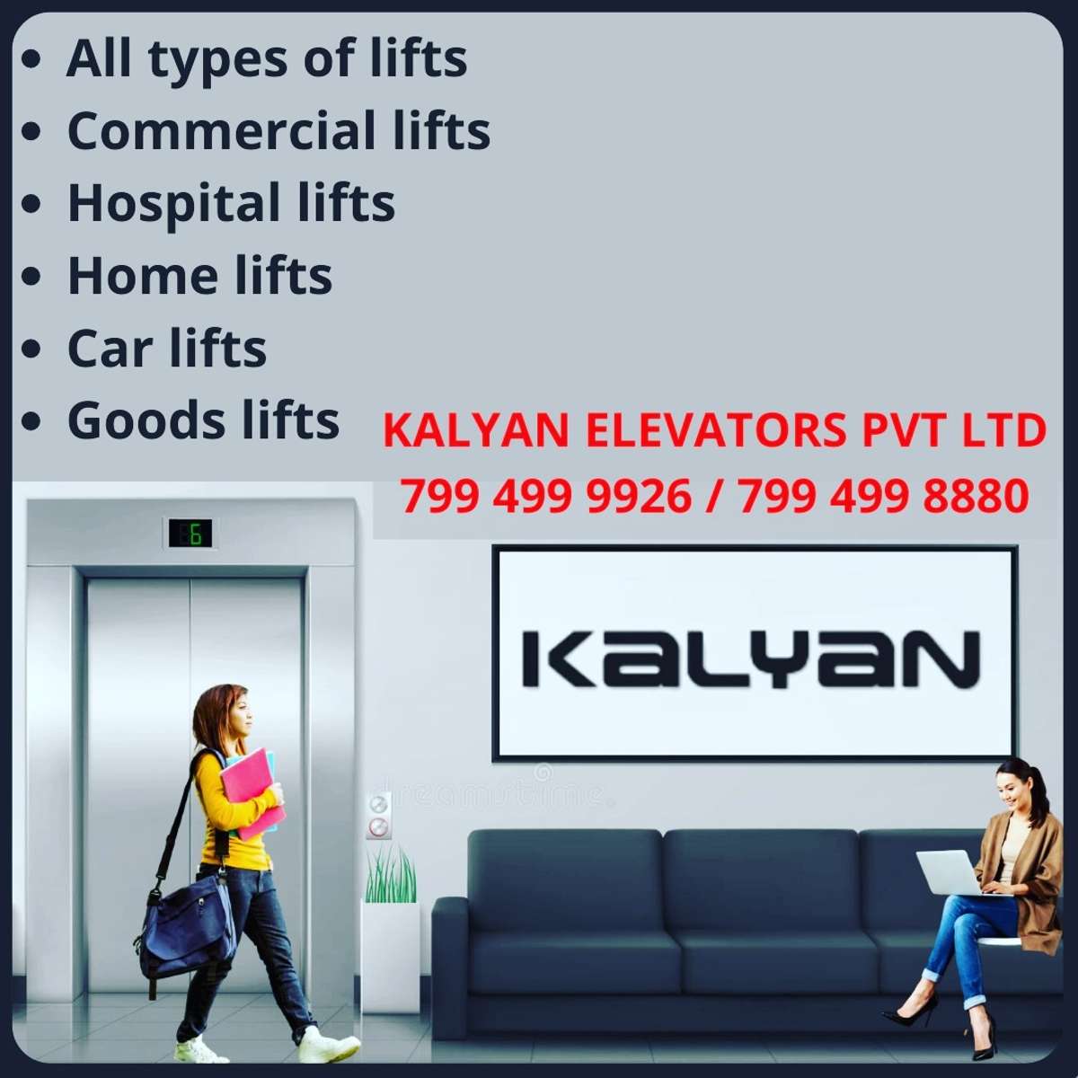 Kalyan home Elevators offers the long-awaited solution to vertical mobility within homes at affordable prices and easy-to-use features. Our customized and aesthetically designed home lifts are easily installable in preexisting homes as well as houses under construction, and help you relieve the headache of climbing. More details:- call....