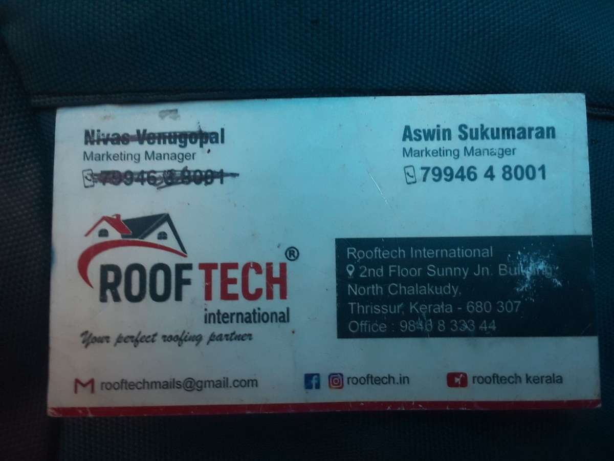 sir ende name sojo ennanu. chalakudiyil rooftech Enna companiyil work cheyyunnu. shinglesinde work aanu kooduthalum cheyyunnu. roofing tilesum cheyyum. YouTubil rooftech Kerala ennu  search cheythal  workinde videos kanam. thalparyamayal please contact....