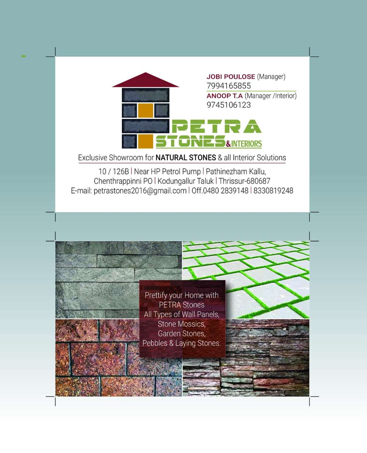 for all interior and exterior natural stone solutions from Petra stones, chentrappinni