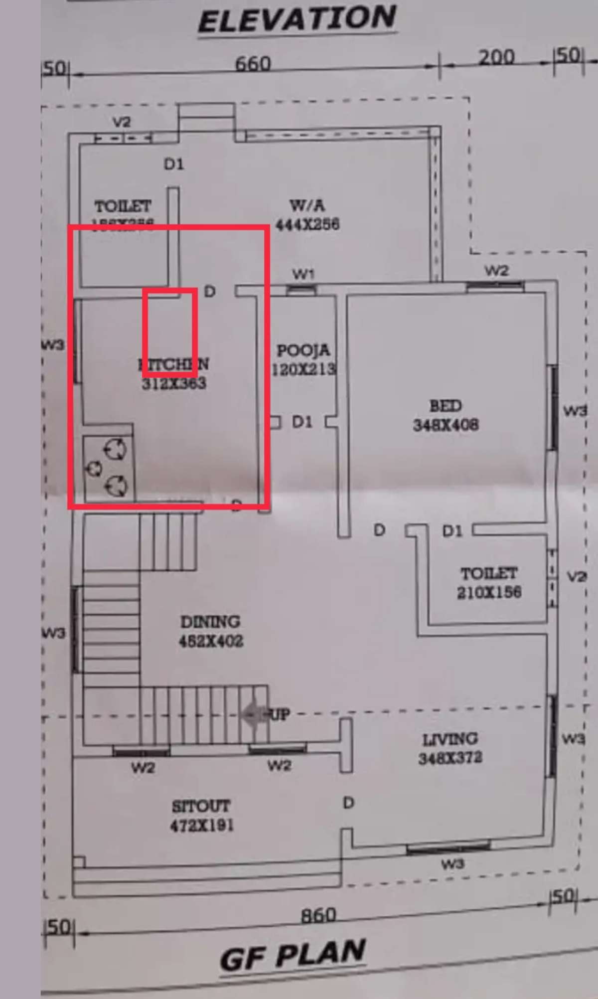 you can do like this either gas cylinder inside or outside,ceiling and chimney compulsory..