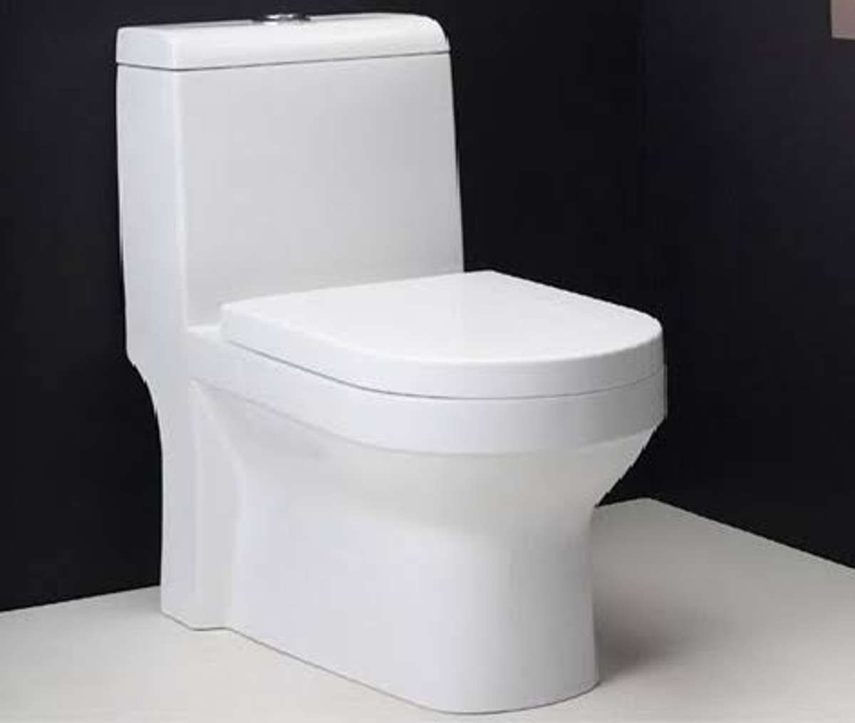 One piece water closet