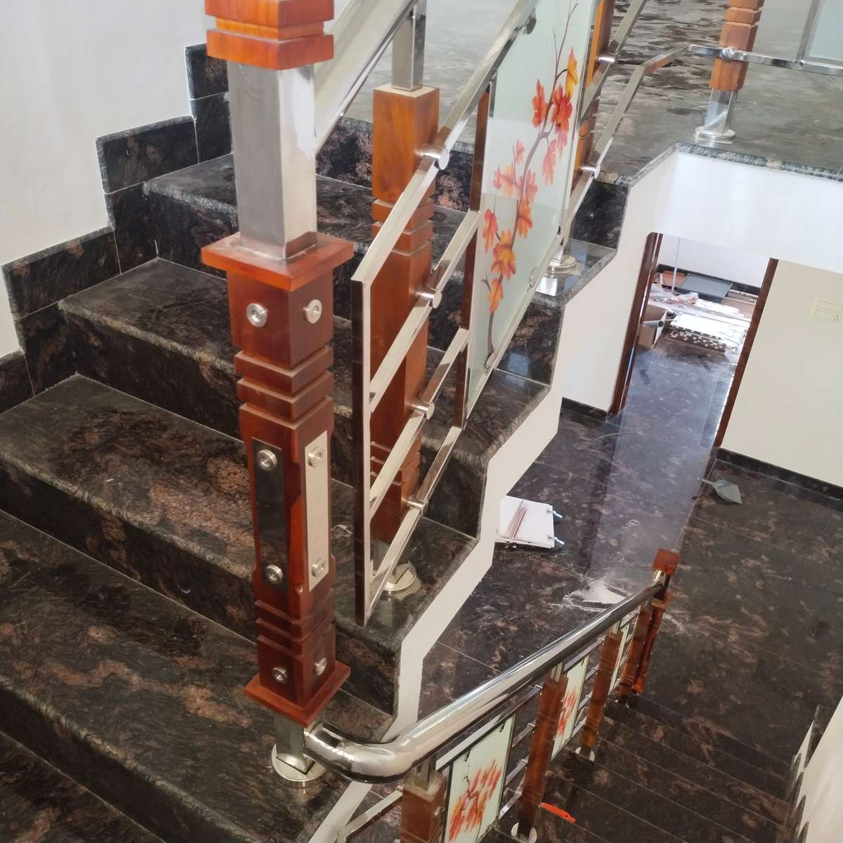 stainless steel and tufglass handrail and glass work