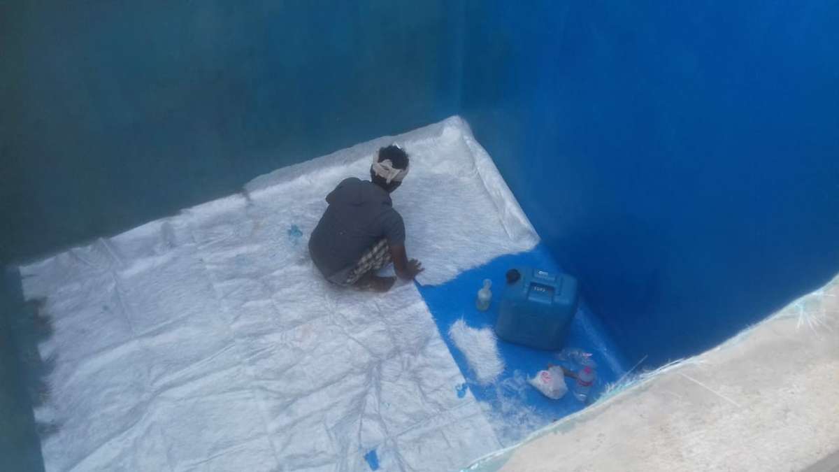 frp fiberglass mesh epoxy waterproofing is recommended for roof..fiberglass mesh epoxy waterproofing for new and old buildings swimming pools water tanks fish pond etc For industrial and domestic purposes..napton solutions cochin alappuzha kottayam kollam trivandrum and nagarkovil 95261 11330 