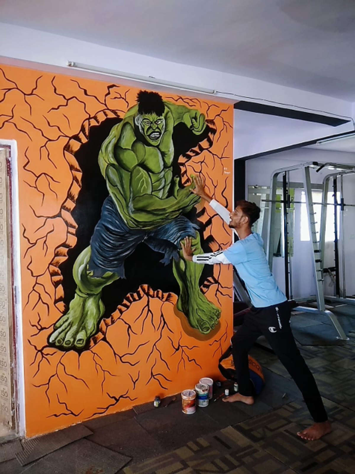 Gym wall painting ideas sale