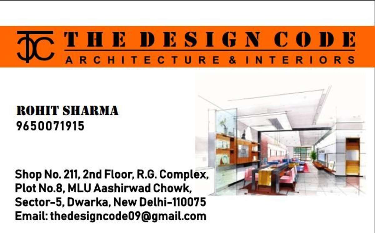 Hello, 

Greetings from The Design Code !!!.

We do Design/Re-Design your Residential and Commercial spaces at reasonable price.

I m sharing my Company Business card and current project work at affordable prices.

Services includes:

* _Full House Interior_
* _Furniture Manufacturing_
* _Modular Kitchen (Factory made work)_
* _Floor and Ceiling_
* _Renovation_
* _Interior and Exterior_
* _Construction work._ 

Ours Interior Designing firm founded on a commitment to client service and quality design. We have wide range of unique Ideas that suit every taste & every budget. We empathies our clients with our expertise, efforts & well equipped team.

Thanks & regards,
_*THE DESIGN CODE*_
Rohit Sharma
xxxxxxxxxx