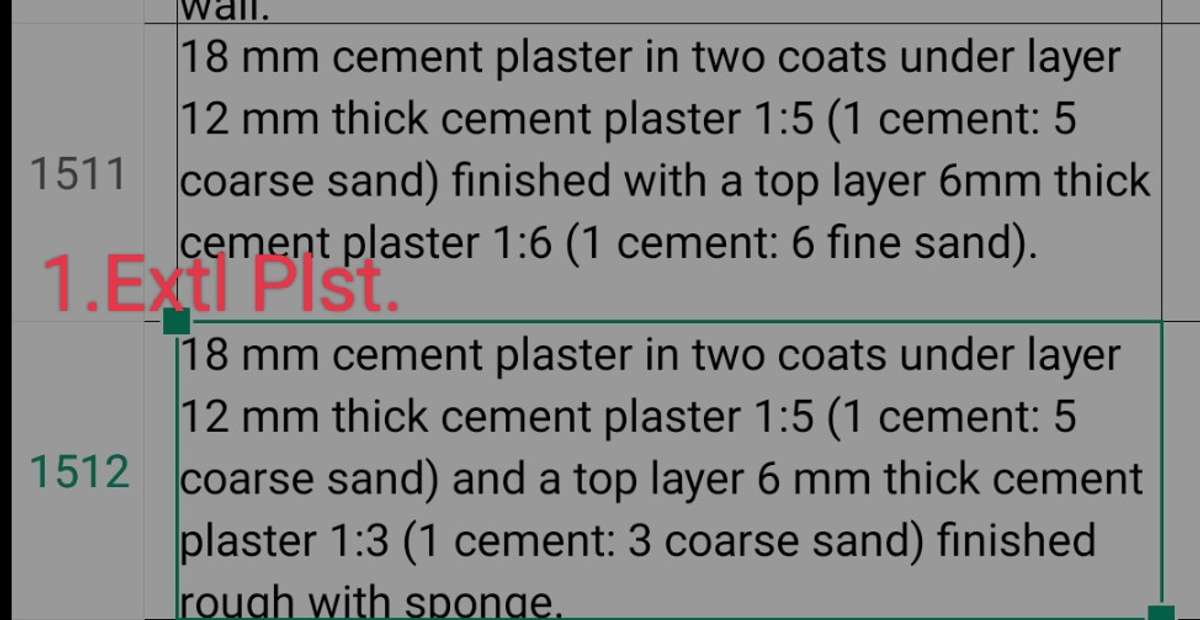 Exterior plaster നുള്ള രണ്ട് items.