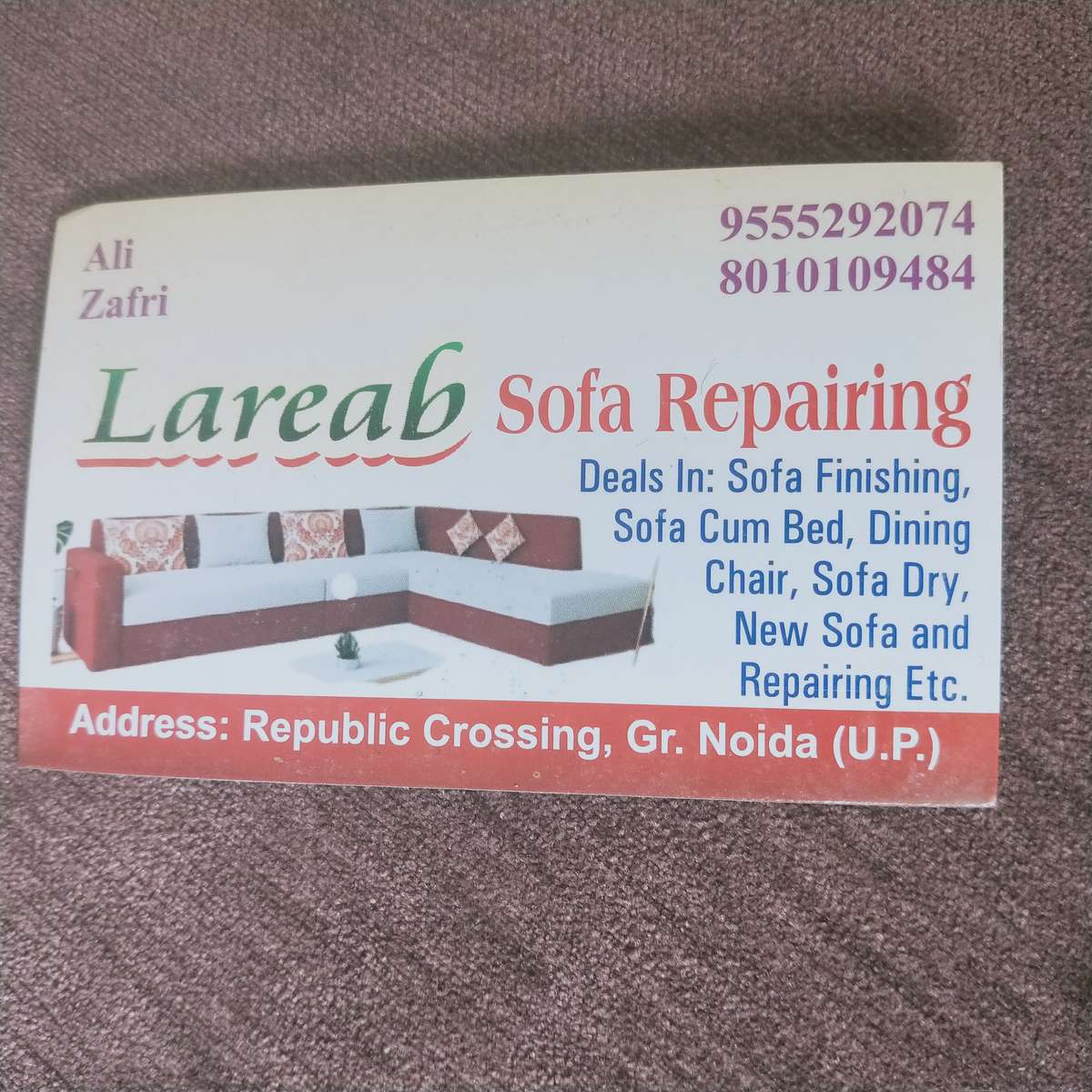 new sofa and sofa repair karvane ka leya call me....9555292074