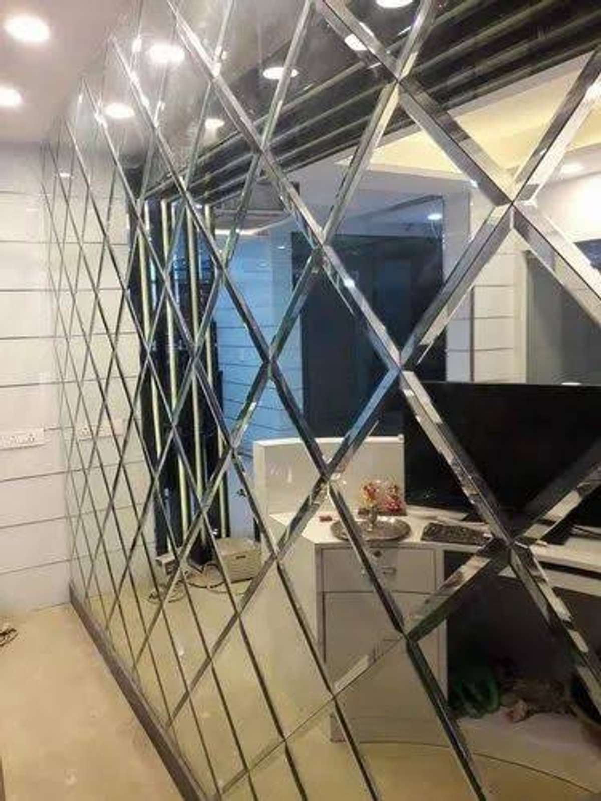 Wall cuting design mirror work 8287332208