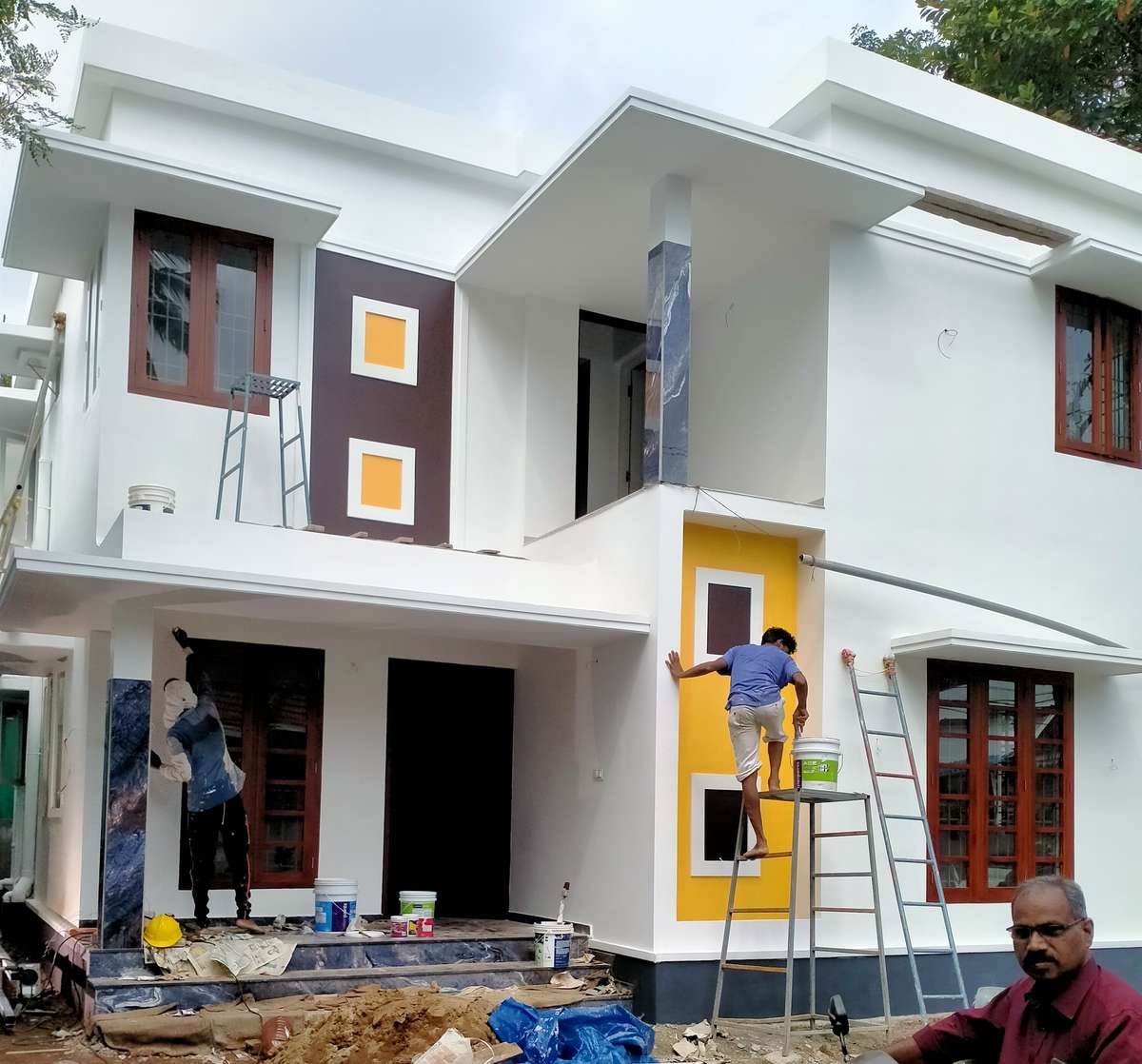 Entrance glass canopy extension design, compound wall design and work pending