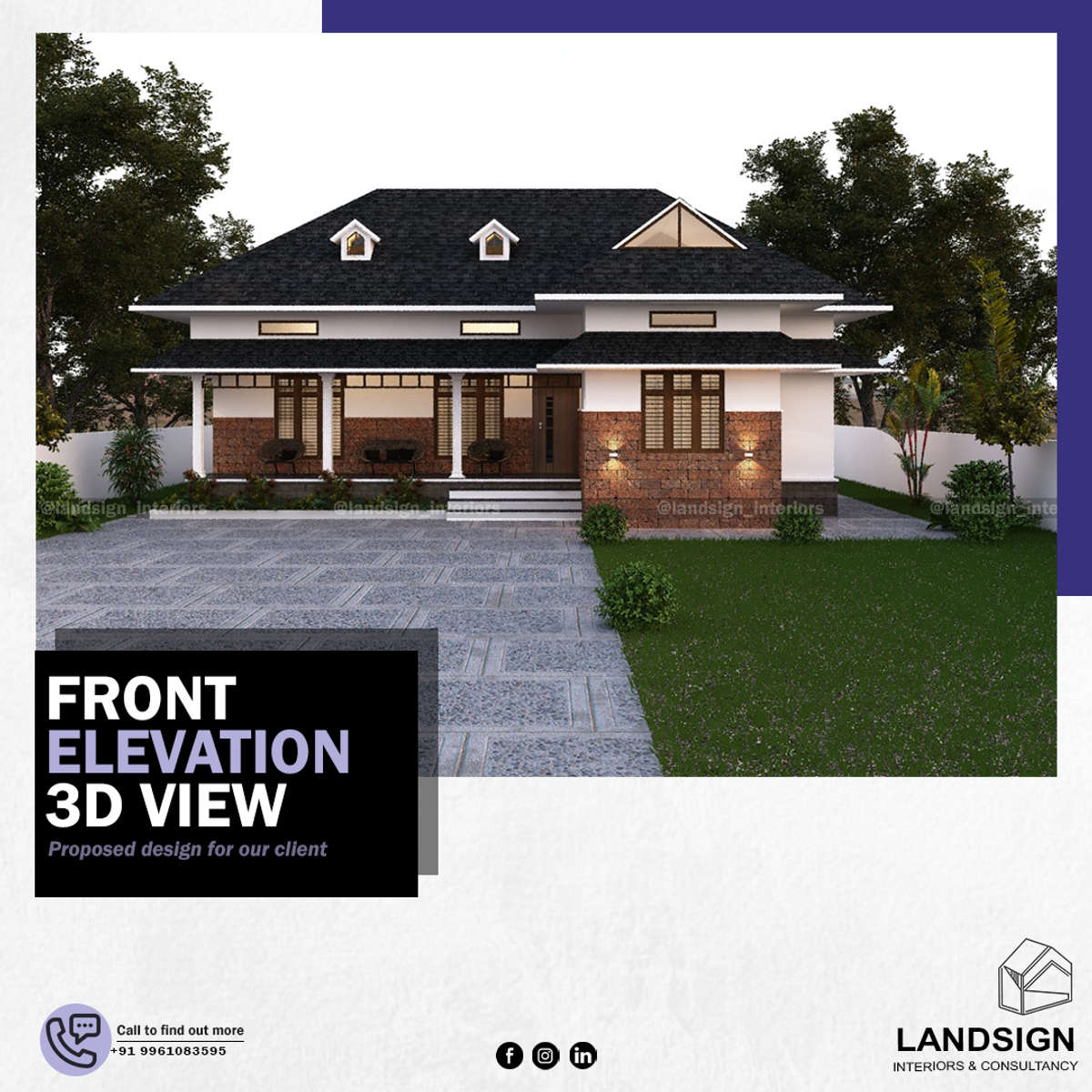 ഞങ്ങളുടെ Instagram, Facebook, Kolo പ്രൊഫൈൽ നോക്കൂ- #landsign_interiors.  ഇഷ്ടം അയാൽ വിളിക്കൂ. നിങ്ങളുടെ പ്ലോട്ട് വന്നു കണ്ടു നിങ്ങളുടെ ആവശ്യങ്ങൾ ഉൾപ്പെടുത്തി നല്ല പ്ലാനും, 3ഡിയും, വീടിന്റെ പ്ലാൻ പെർമിറ്റും, ഹൗസിംഗ് ലോൺ പേപ്പർ വർക്കും, ഇൻ്റീരിയറും ചെയ്ത് തരുന്നതാണ്. കൂടുതൽ വിവരങ്ങൾക്ക് വിളിക്കൂ- 9961-083595 / 9447-991006 