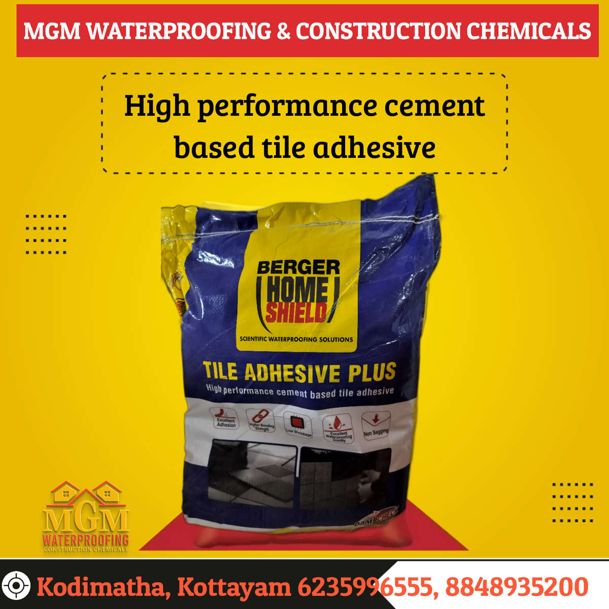 We are wholesale distributors of Berger home shield tile adhesive. Available at wholesale rate 