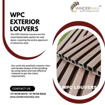 Windermax India presenting you WPC Interior Louvers .
.
#wpcexteriorlouver #exteriorlouvers #exterior #wpcexterior #wpclouvers #elevation #exteriordesigner #Frontelevation #modernexterior  #Home #Decor #louvers #interior #aluminiumfin #fins #wpc #wpcpanel #wpclouvers #homedecor  #elevationdesign #architect #interior #exteriordesign #architecturedesign #fin #interiordesigner #elevations #drawing #frontelevation #architecturelovers #home #aluminiumfins
.
.
For more details our all products please visit websites
www.windermaxindia.com
www.indianmake.co.in 
Info@windermaxindia.com
or call us on 
8882291670 9810980278

Regards
Windermax India