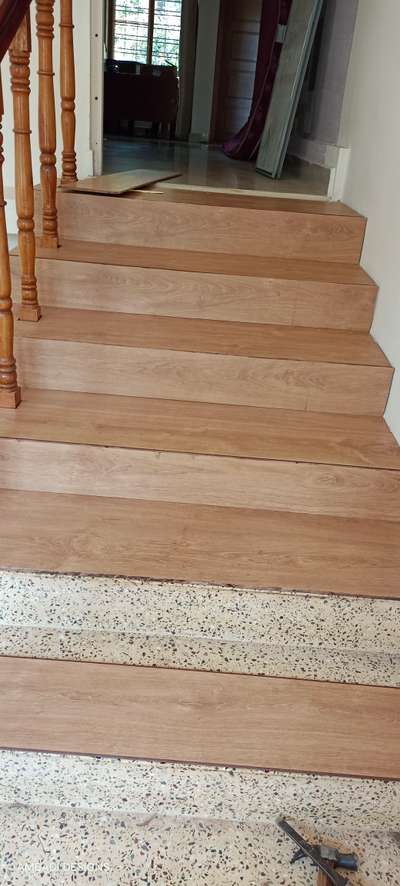 #WoodenFlooring for staircase.thiruvalla site