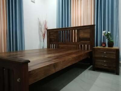 Teak wood cot with side table