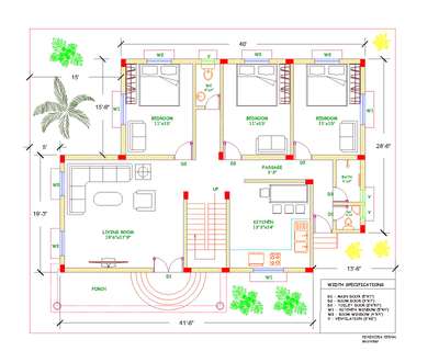 3BHK Ground Floor Plan #3BHKHouse  #3BHKPlans #groundfloorplan #houseplanning #2BHKPlans 🏠🏡🏘