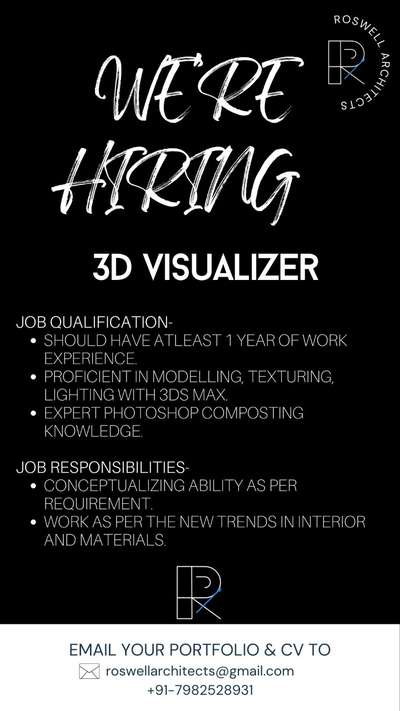 We are looking for 3D Visualizer #3dmaxrender