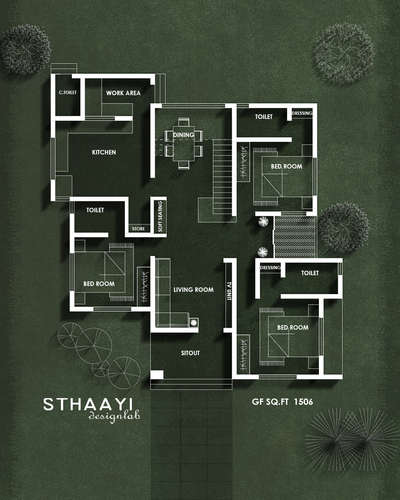 Kerala Budget Home Plan 🏡 3BHK | SINGLE STORY |
Area : GF - 1506 sq.ft

Design: @sthaayi_design_lab 

Ground Floor 
● Sitout 
● Living 
● Dining 
● Patio
● 1Master Bedroom attached with Dressing 
● 2nd Bedroom attached with Dressing 
● 3rd Bedroom attached
● Kitchen 
● Work area 
● Store room
●C-Toilet [out-door]
.
.
.
#sthaayi_design_lab #sthaayi 
#floorplan | #architecture | #architecturaldesign | #housedesign | #buildingdesign | #designhouse | #designerhouse | #interiordesign | #construction | #newconstruction | #civilengineering | #realestate #kerala #budgethome #keralahomes