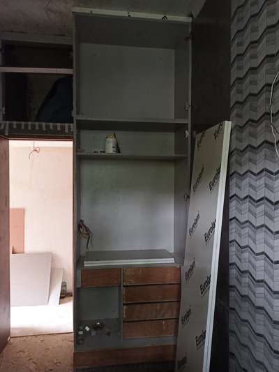 washroom wardrobe with acrylic sheet progress  #woodenwardrobe  #woodendesign