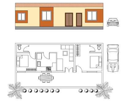 Farmhouse plan and elevation , one of my client need for vacations in village 
 #25x45houseplan #farmhouseproject #2DPlans #3DElevatuons