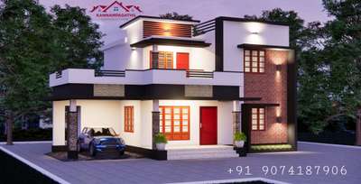 2250 sqft 4bhk home Night view. 
contemporary style