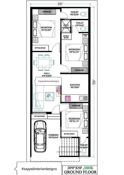 20*50 house floor plan layout design ₹₹₹  #sayyedinteriordesigner  #sayyedinteriordesigns  #sayyedmohdshah  #20x50houseplan  #2BHKHouse
