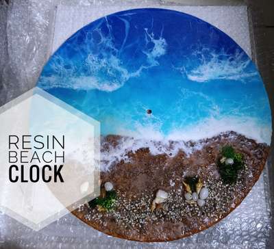 Handmade resin beach wall clock or art.
Follow resindesignsandinteriors on Instagram to order.
 #clock #resinart #beach #artist #handmade