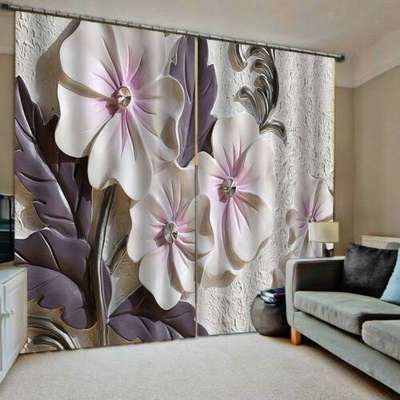 3D curtains 4×10 for the living room & open kitchens