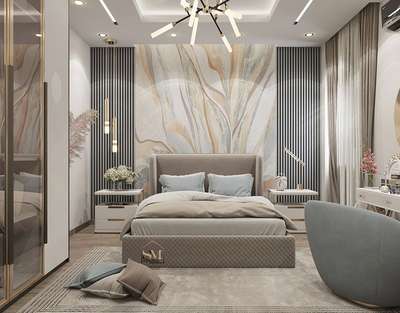 minimalist bed room  #InteriorDesigner #Architect #architecturedesigns #architecturekerala #LivingroomDesigns #MasterBedroom #renderlovers #likeforlikes #koloapp #3d_visulaisation