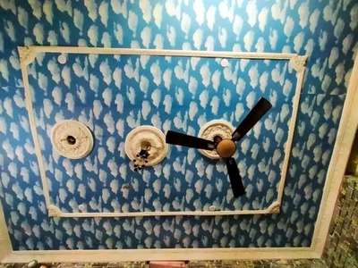 ceiling wallpaper installation by hardeep saini kaithal #kaithal  #WallDecors  #customized_wallpaper  #wallpaperwholesaler  #trending  #NEW_PATTERN  #viralkolo  #kolohindi   #koloindial  #kolodelhi