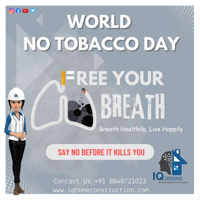 “Make this No Tobacco Day more meaningful by keeping it away from your LIFE”…
Contact Us +91 8848721023
#trivandrum #construction #home #designs #inetriordesigning #iqdesignshome #iqdesignsconstruction