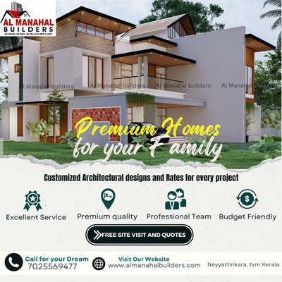 Premium quality Homes For your family âœ¨
Customized Architectural designs and rates will provides in every project

Architectural Designsâœ…
Branded materials âœ…
Skilled Professionals âœ…
Timely deliver âœ…
Budget Friendly âœ…

AL Manahal Builders and Developers Neyyattinkara, Tvm call or whatsapp for your free site visit and Quotes 7025569477

#Civilengineerstvm 
#architecturaldesigning 
#almanahaltrivandrum 
#kishorkumartvm 
#qualitybuilders 
#premiumquality 
#Budgethomedesigns 
#ContemporaryDesigns 
#ContemporaryHouse 
#traditionalhomes
 #kolotrending 
#koloviral 
#latestdesigns
#lowbudgethousekerala
