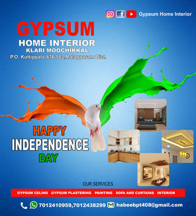 HAPPY INDEPENDENCE  DAY🇮🇳🇮🇳
#gypsumhomeinterior #happyindependenceday #GypsumCeiling #Gypsam
